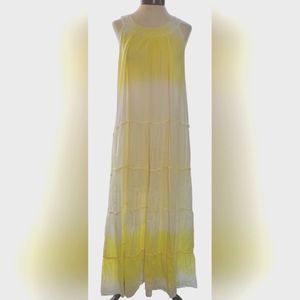 Vasna cotton sleeveless maxi hight neck dress